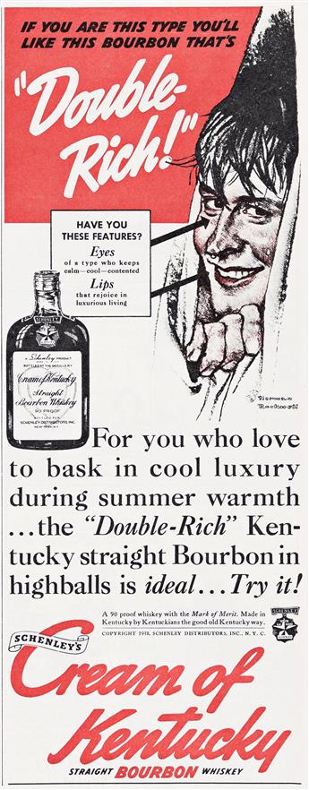 NORMAN ROCKWELL (1894-1978) Have You These Features? Schenley Cream of Kentucky whiskey advertisement.